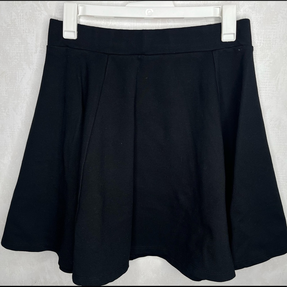 H&M Black Goth Hi-Waisted Skater Skirt